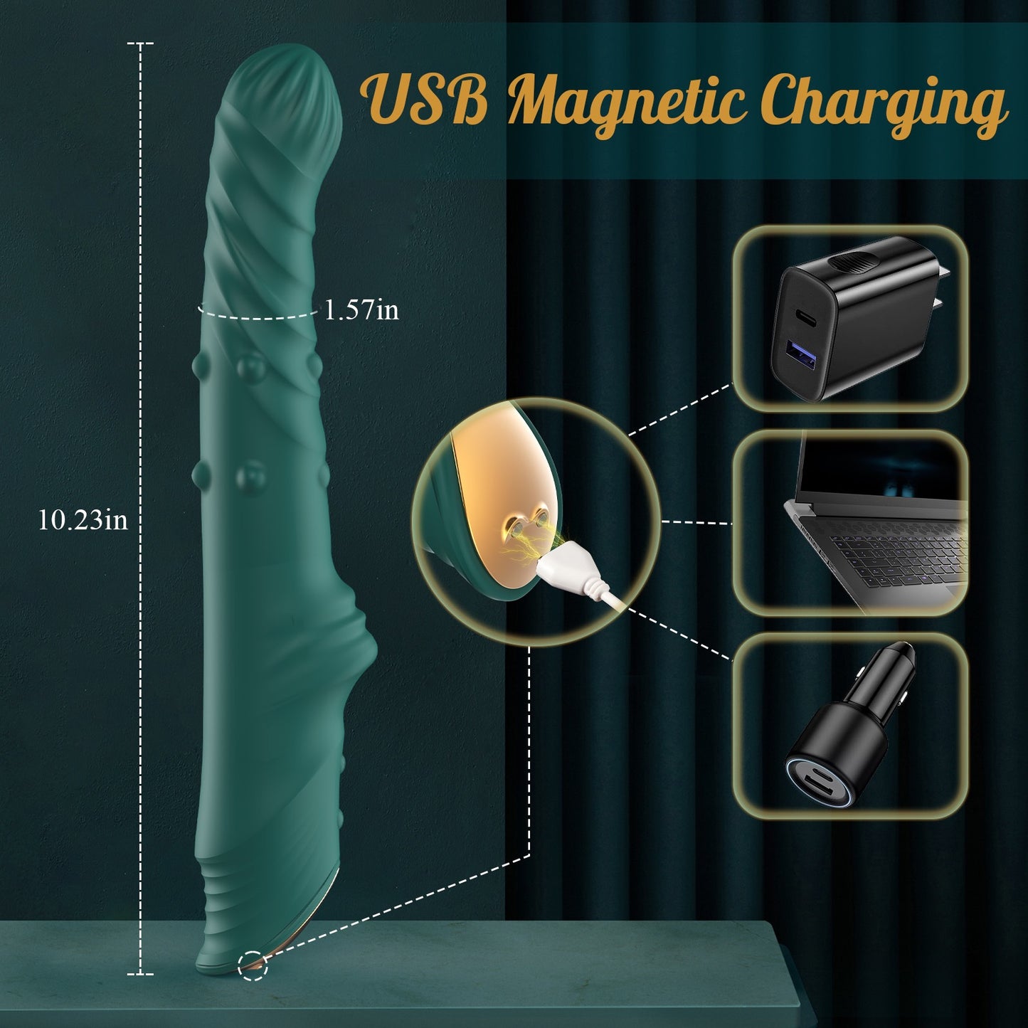 Vibrador Femenino Automático: Placer Telescópico con Empuje y Rotación