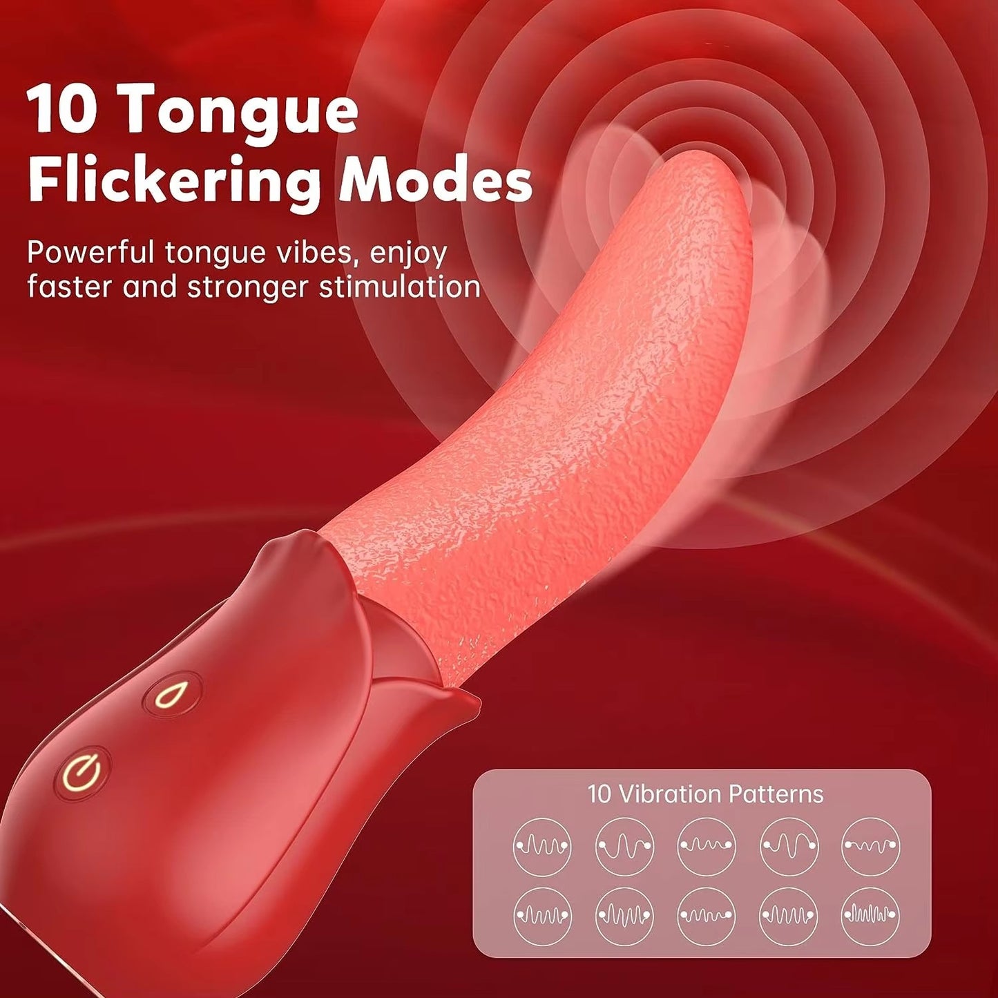 Vibrador Estimulador de Lengua Realista para Mujeres