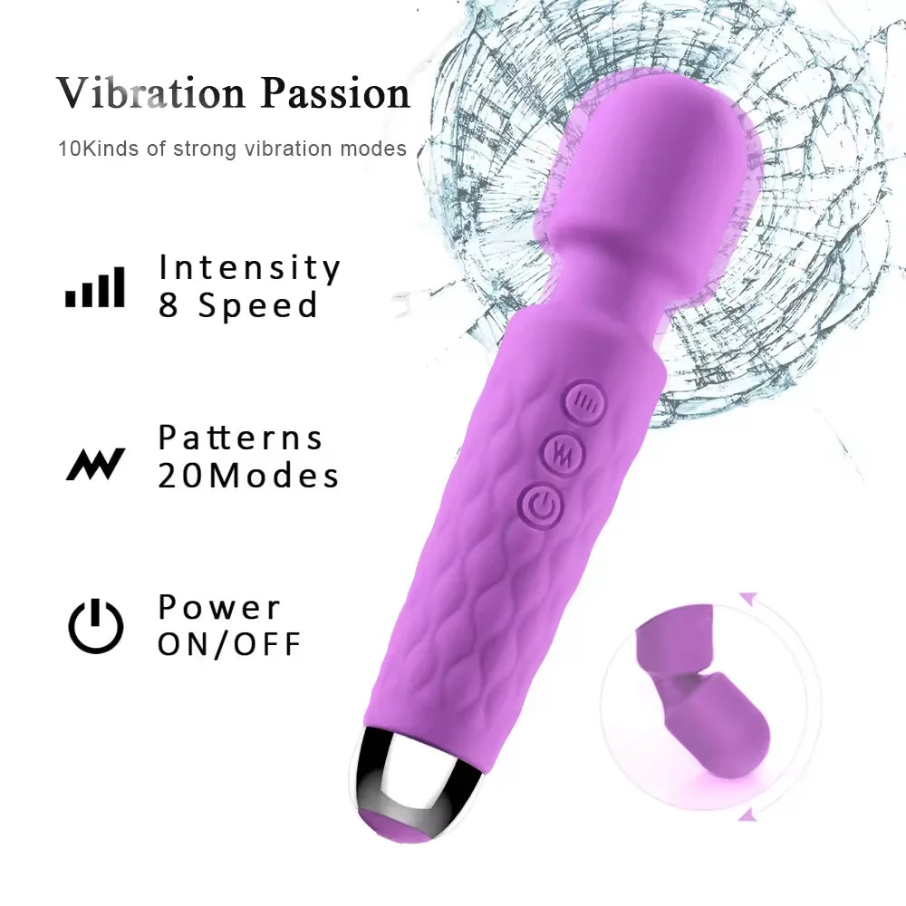 Vibrador Premium Recargable USB: Placer Intenso con 20 Modos