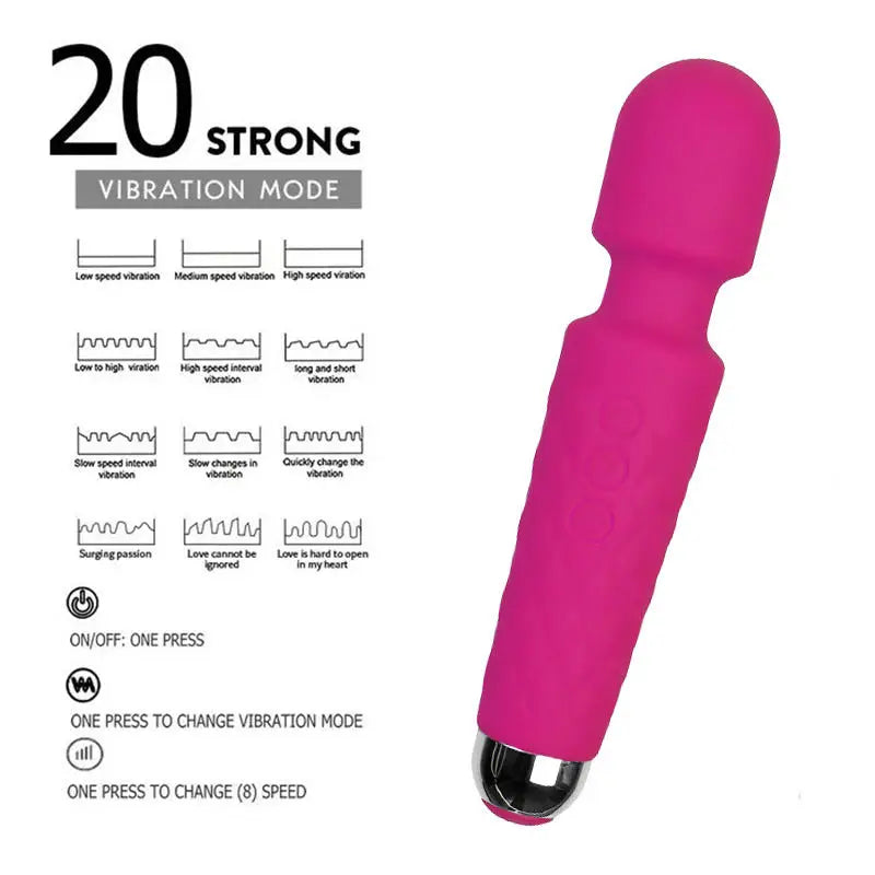 Vibrador Premium Recargable USB: Placer Intenso con 20 Modos
