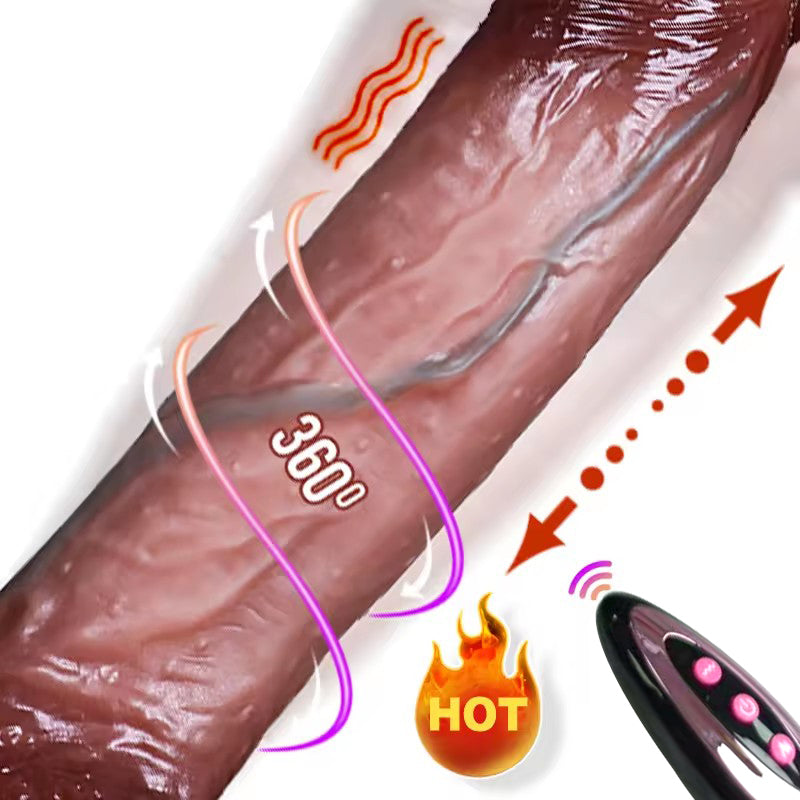 Dildo Realista Telescópico Vibrador con Calentamiento y Succión, Control Remoto para Mujeres