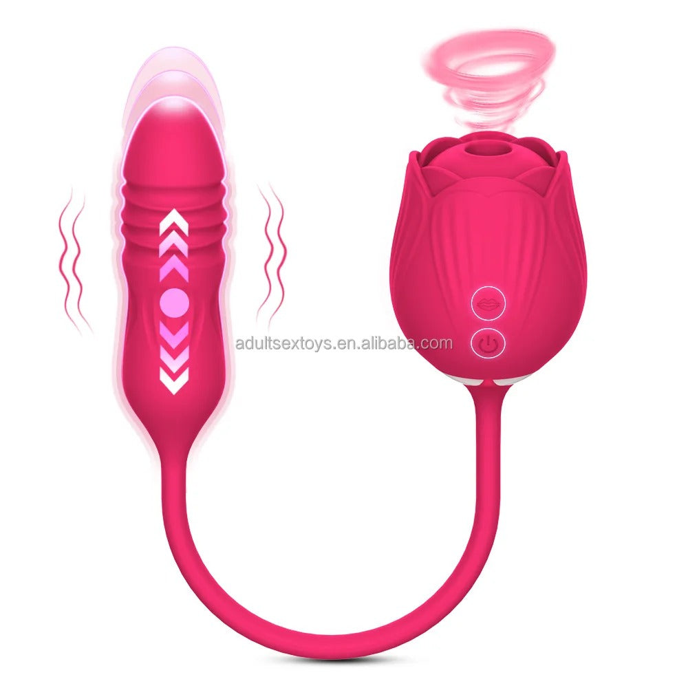 Vibrador Rosa con Succión y Vibración para Mujeres