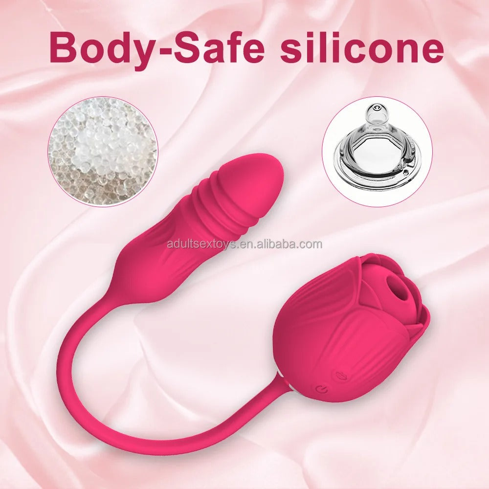 Vibrador Rosa con Succión y Vibración para Mujeres