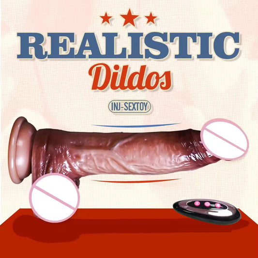Dildo Realista Telescópico Vibrador con Calentamiento y Succión, Control Remoto para Mujeres