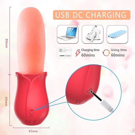 Vibrador Estimulador de Lengua Realista para Mujeres