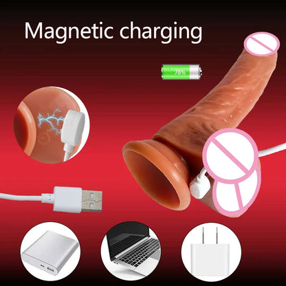 Consolador Telescópico Premium con Calefacción y Control Remoto