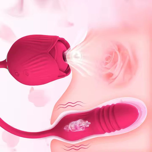 Vibrador Rosa con Succión y Vibración para Mujeres